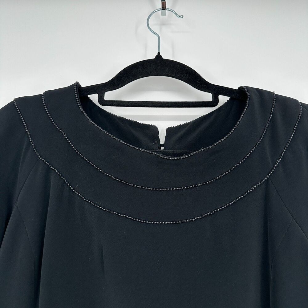 Vintage Cocktail Dress Nipon Boutique Womens Size 14 Black LBD Beaded Timeless - Picture 5 of 10